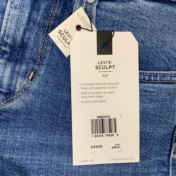 NEW Levi's Big E 721 High Rise Skinny Jeans 24 - Picture 8 of 8